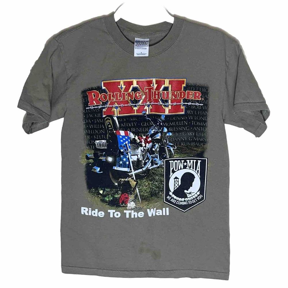 ROLLING THUNDER XXI "RIDE TO THE WALL" MOTORCYCLE VIETNAM‎ MEN'S SMALL T SHIRT